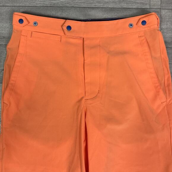 B Draddy Flat Front Stretch Lightweight Golf Shorts Orange sz S - Picture 2 of 6
